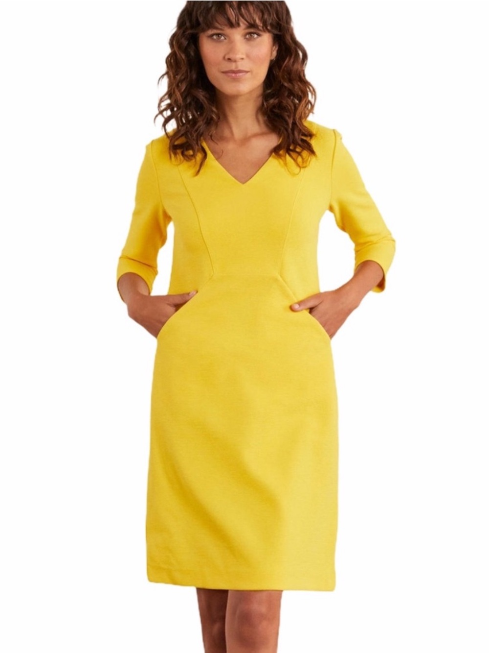 Boden Brontë Ottoman Dress Yellow Size 12